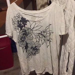 White with gray flowers